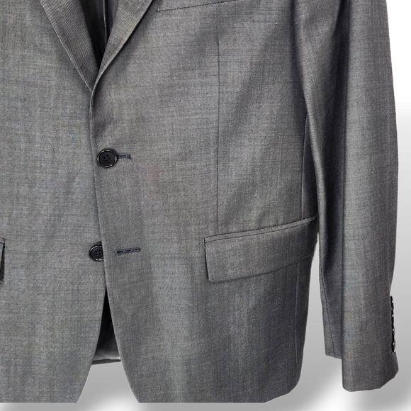 JOHN VARVATOS USA Men Wool, Two Button, Dual Vent, Black 40R Blazer Suit Jacket - Picture 5 of 16